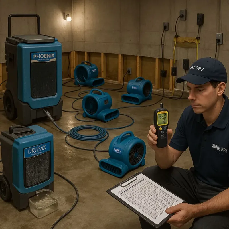Structural Drying and Dehumidification process in Temple, NH
